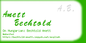 anett bechtold business card